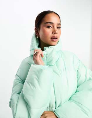 Monki hooded midi puffer hot sale coat