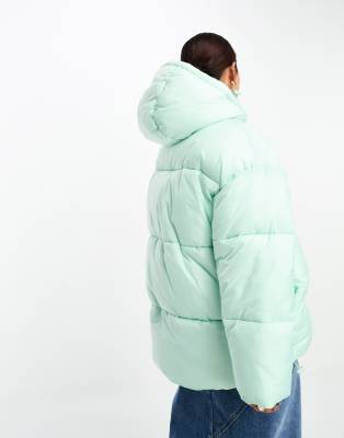 【INSILENCE】Cropped Hooded  Down Jacket MINT 204982715-1-mint