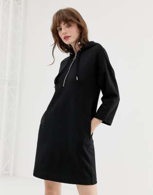 black hooded sweatshirt dress