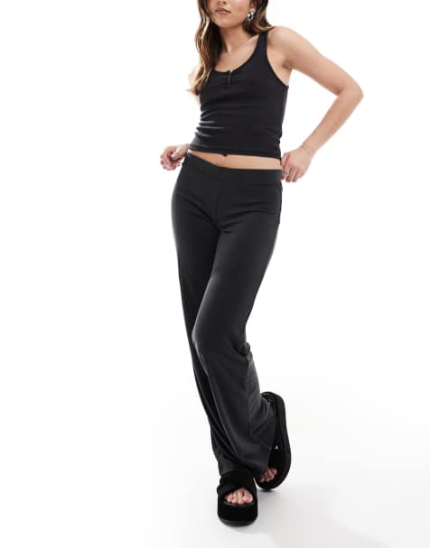 Monki – Hose in Anthrazitschwarz mit weitem Bein - view 1