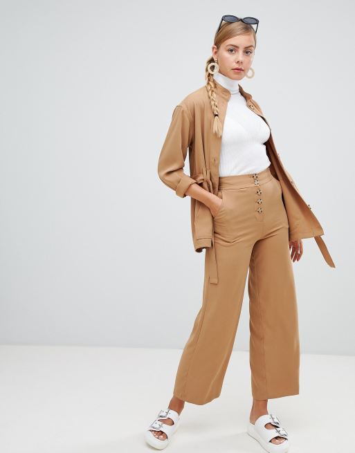 Monki – Hose mit weitem Bein und Taschen