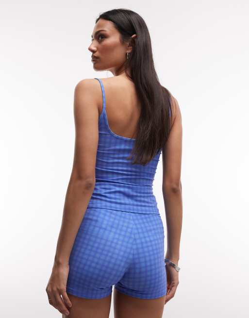Monki hotpants in blue gingham print - part of a set, 5 of 5