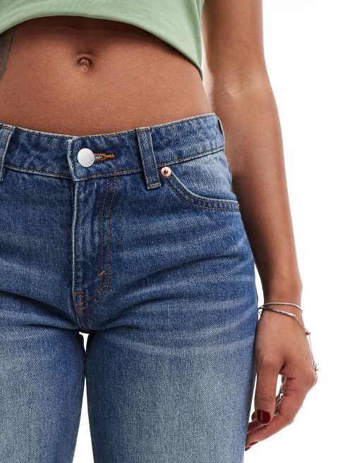Monki - Imoo - Jeans ampi a vita bassa lavaggio blu gabby effetto spray  , 2 di 5