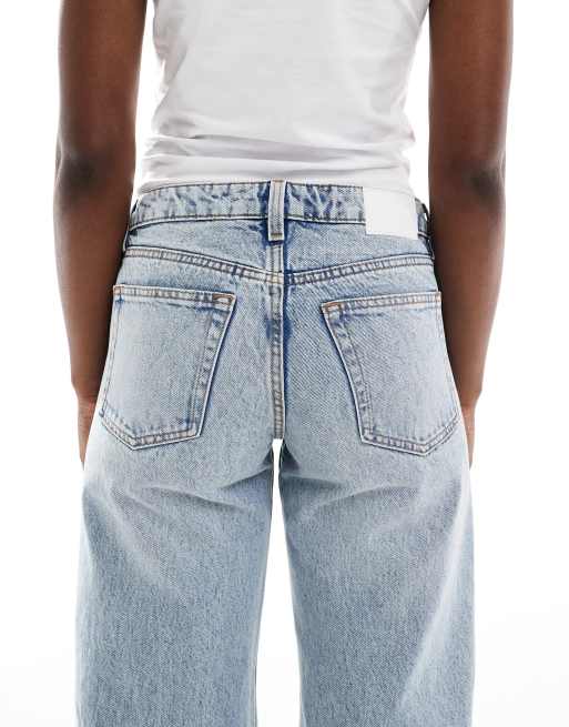 Monki imoo low waist wide leg jeans in light blue wash , 4 of 5