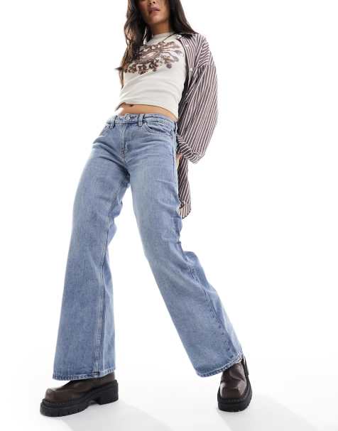 Light Blue Wash Low Rise Wide Leg Jeans