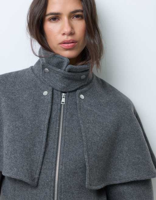 Monki Jacke aus Wollmix mit taillierter Taille in Dunkelgrau, 4 von 5