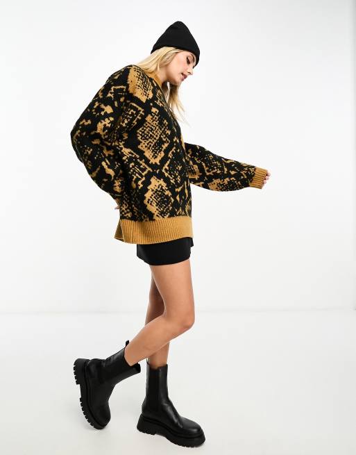 Snake hot sale print sweater