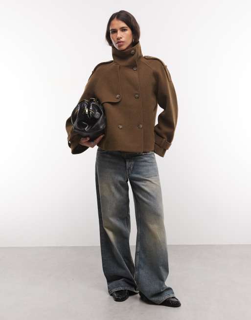 Monki jakke med ståkrave i khaki, 2 af 4