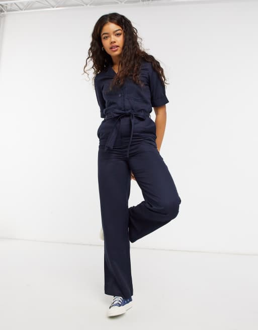 Monki Jamie Overall jumpsuit in marineblauw ASOS