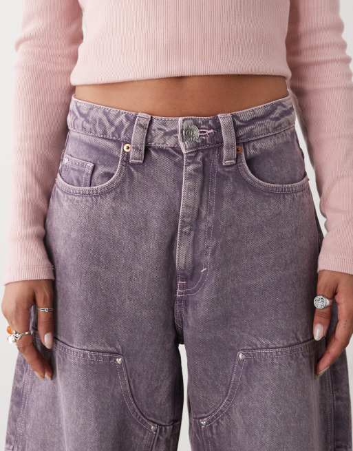 Monki - Jean ample à empiècements - Lilas gris délavé , 5 de 5