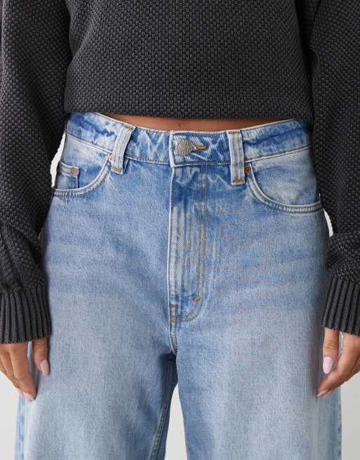 Monki – Jeans i mellanblå tvätt med barrelben, 5 av 5