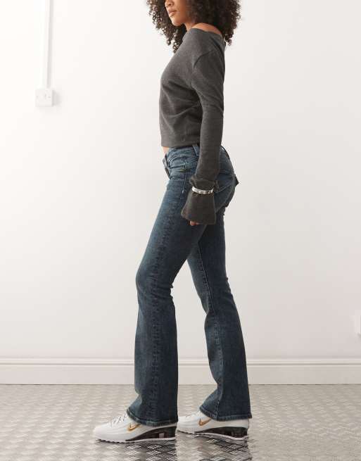 Monki - Jeans met ronde naden in donkerblauwe wassing, 3 van 5