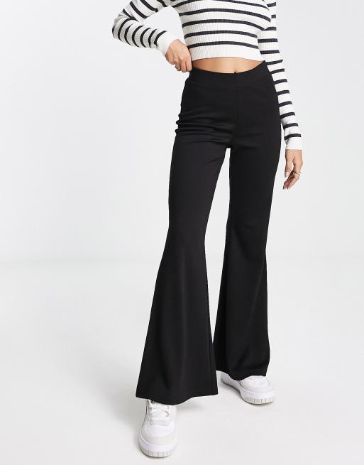 Express, Pants & Jumpsuits, Express Super High Waisted Flare Trouser Pant  S Short Black