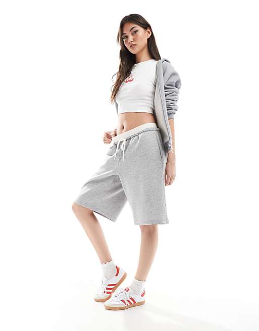 Monki jersey jorts with elastic waistband in heather gray | ASOS Monki jersey jorts with elastic waistband in heather gray | ASOS