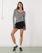 Topshop denim pelmet mini skirt in bleach
