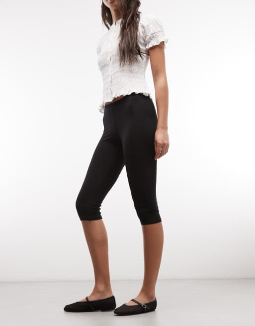 Monki jersey stretch capri pants in black, 2 of 5