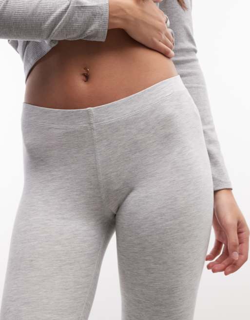 Monki jersey stretch capri pants in grey melange, 3 of 5