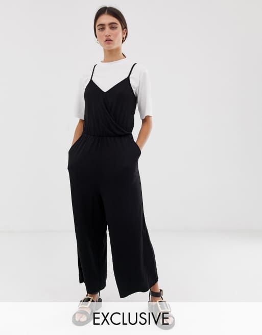 Monki wrap sales jumpsuit