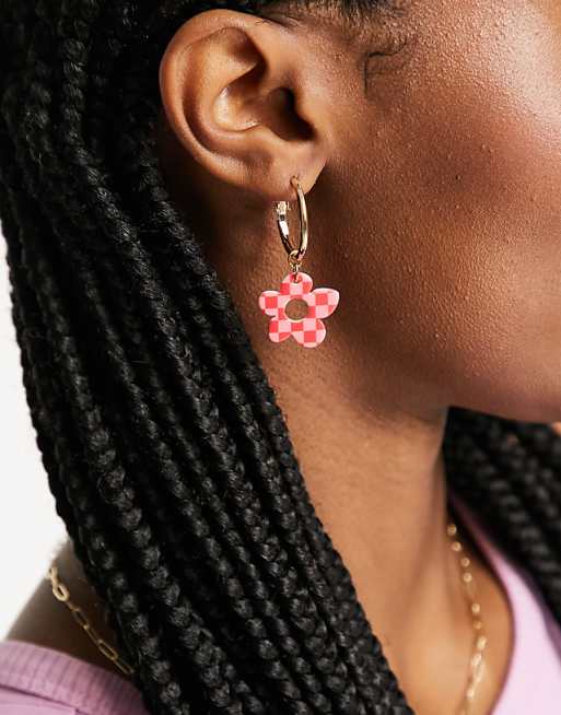 Checkerboard Floral Earrings Checkerboard Floral Earrings