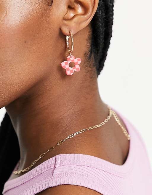 Checkerboard Floral Earrings Checkerboard Floral Earrings