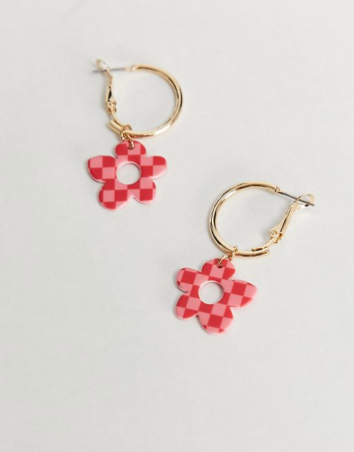 Checkerboard Floral Earrings Checkerboard Floral Earrings