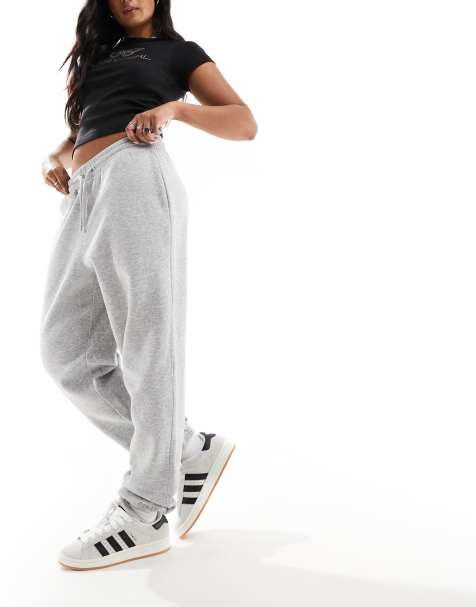 Monki - Joggingbroek met elastische onderkant in grijs melange - view 1
