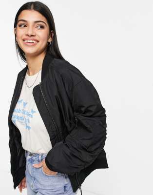 Monki Joy bomber jacket in black - BLACK