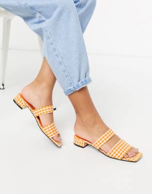 low orange heels