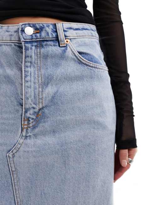 Monki - Jupe volantée longue en dentelle - Noir