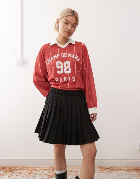 Monki - Jupe mi-longue plissée - Noir - view 1