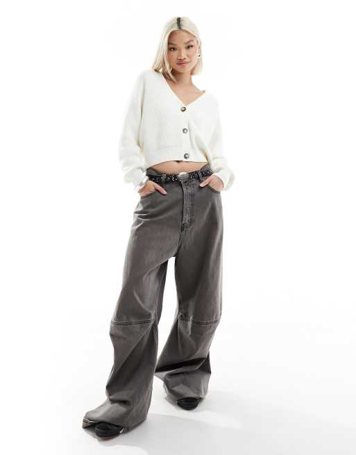 Monki - Kabelstrikket hvid cardigan, 3 af 4
