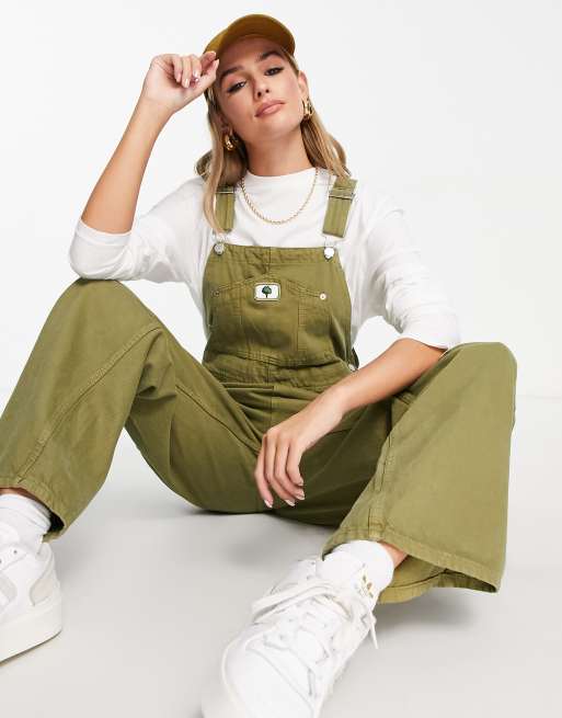 Monki - Kakigrønne overalls i denim 