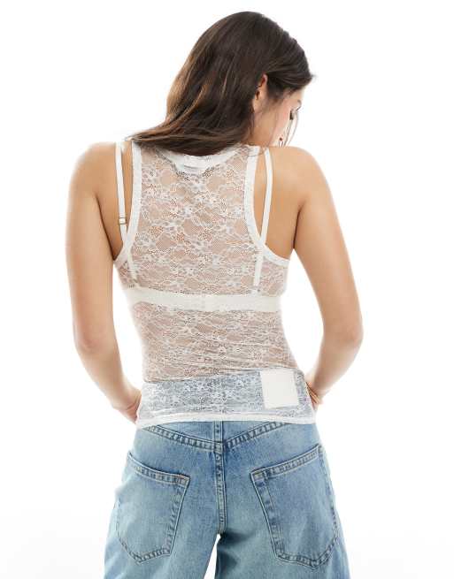 Kanten Hemdje Wit Hemdje Met Kant Monki Kanten Hemdje Met