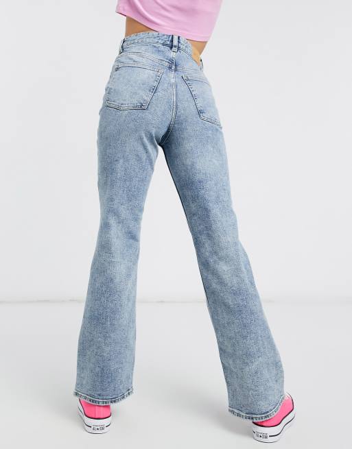 Monki Kaori vaqueros acampanados de algodón en azul vintage - MBLUE, 2 de 4