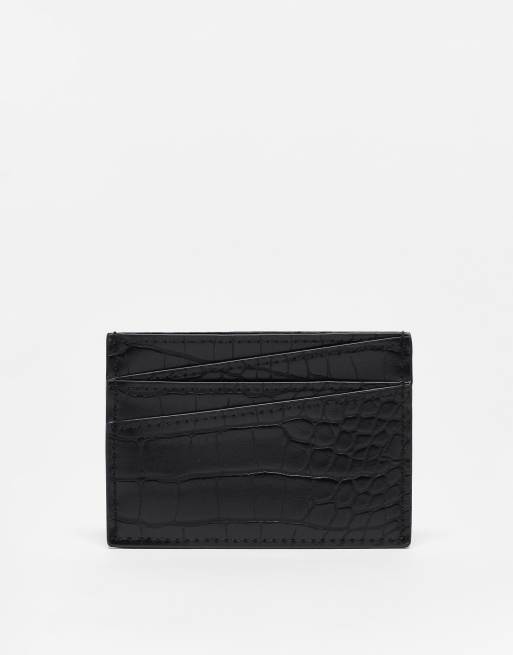 Monki – Kartenetui in Kroko-Schwarz