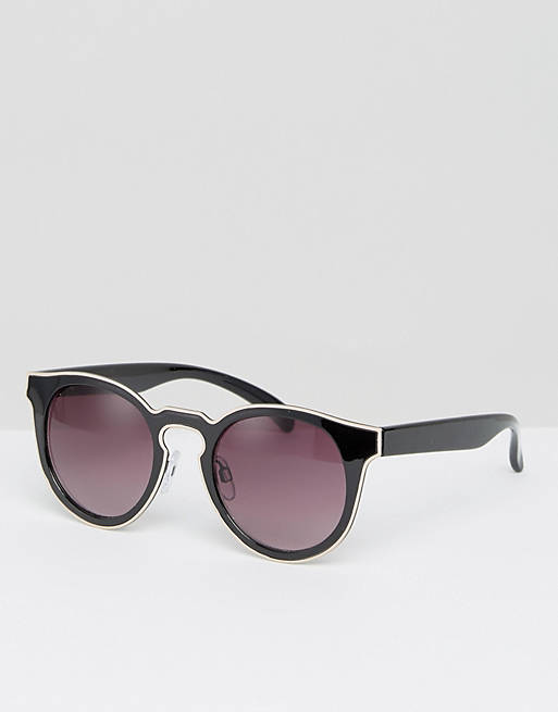 Monki – Katzenaugen-Sonnenbrille mit Blockstreifen