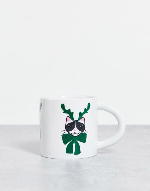 Monki - Kerstmis - Mok met rendier-kat in wit