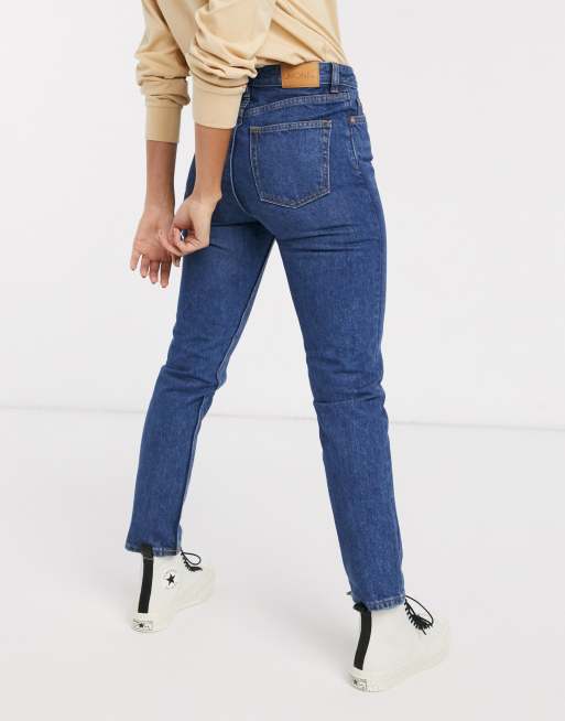 Monki – Kimomo – Blå mom jeans i bomull med hög midja – MBLUE, 2 av 4