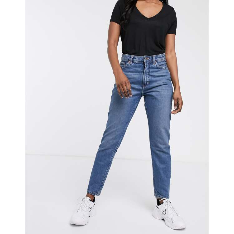 Kimomo cotton high waist mom jeans in blue - MBLUE ASOS