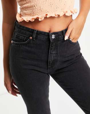 black high waisted mom jean