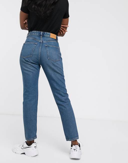 Monki - Kimomo - Mom Jeans a vita alta in cotone blu classico - MBLUE, 2 di 4