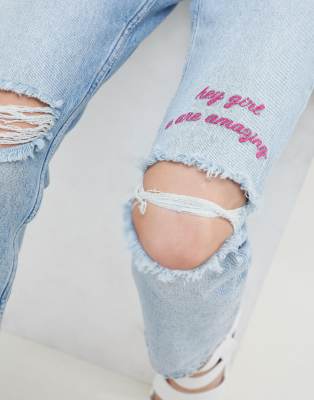 jeans with words