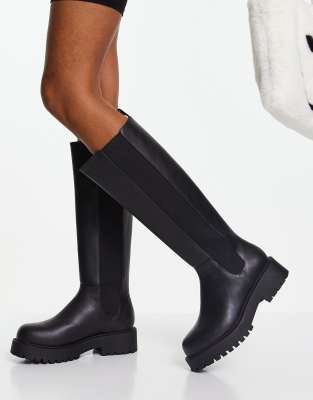 black low heel dress boots