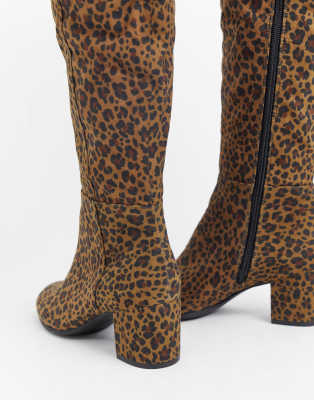 leopard print long boots