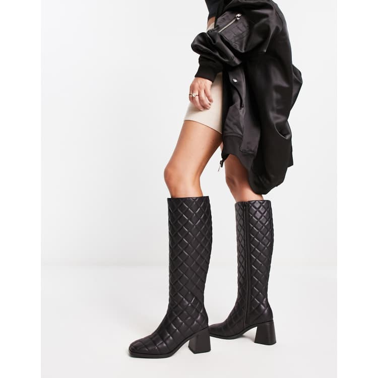 Quilted boots sale black