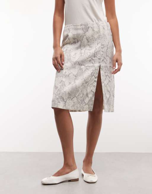 Monki knielanger Rock mit Schlangenprint, 2 von 5