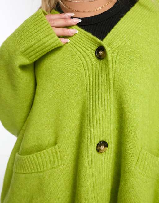 Lime green long cardigan best sale