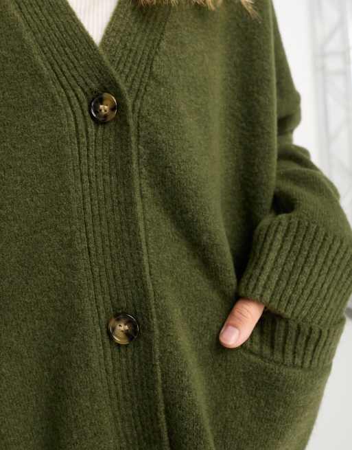 Khaki green outlet cardigan