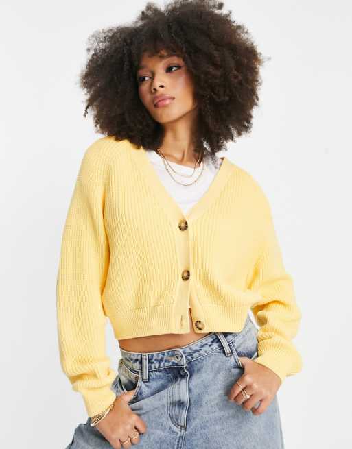 Chunky yellow outlet cardigan