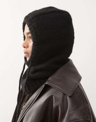 Monki Knit Hood In Black